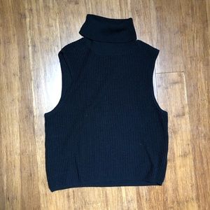Elizabeth and James Black Sleeveless Turtleneck